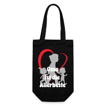 Grandma is the very best grandma with grandchildren - Gift Bag for Bottles - black - Front