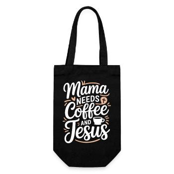 Maman a besoin de café et de Jésus Café et foi - Sac à bouteille - noir - Devant