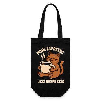 Mehr Espresso Weniger Despresso - Geschenkbeutel für Flaschen - Schwarz - Vorne