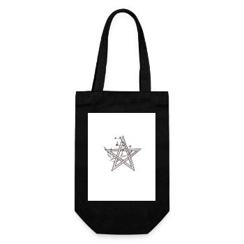 Floral Pentagram Sketch - Gift Bag for Bottles - black - Front