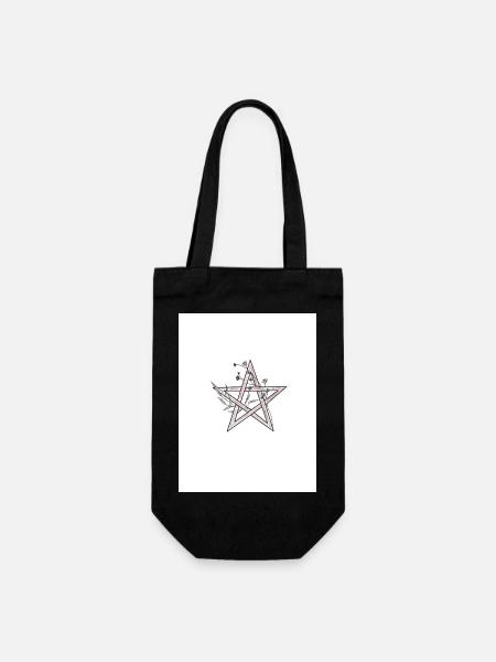 Croquis de pentagramme floral - Sac à bouteille - noir