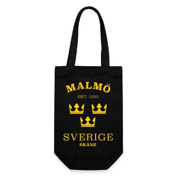 Malmö Sverige Sweden Schweden - Geschenkbeutel für Flaschen - Schwarz - Vorne