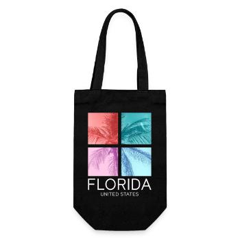 Florida USA Miami America Summer Palm Trees Beach - Gift Bag for Bottles - black - Front