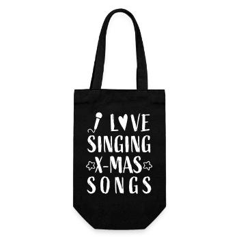 I love singing X-mas Songs - Christmas Weihnachten - Gift Bag for Bottles - black - Front