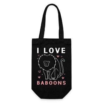 Baboon Primate Monkey Monkey Baboon - Gift Bag for Bottles - black - Front