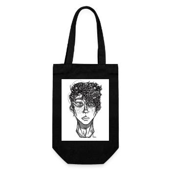Doodle The Face - Geschenkbeutel für Flaschen - Schwarz - Vorne