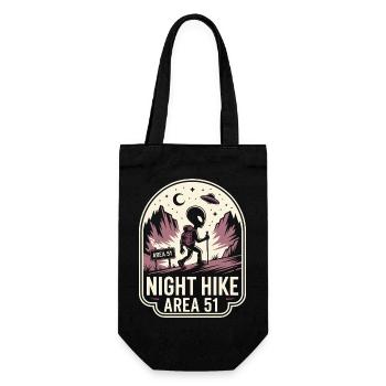 Funny Area 51 Alien UFO Hike Hiking - Gift Bag for Bottles - black - Front