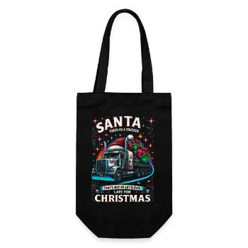 Santa Trucker Shirt für Weihnachts- und Feiertagsfans - Geschenkbeutel für Flaschen - Schwarz - Vorne