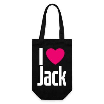 I Love Jack Pink Heart I Love Jack - Gift Bag for Bottles - black - Front