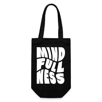 Achtsamkeit Typografie-Design - Geschenkbeutel für Flaschen - Schwarz - Vorne
