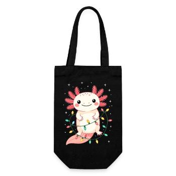 Axolotl Weihnachten Weihnachtspullover lustig süß - Geschenkbeutel für Flaschen - Schwarz - Vorne
