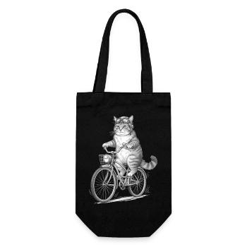Cat Cyclist with Goggles - Gift Bag for Bottles - black - Front