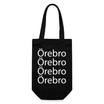 Örebro-Typografie in wiederholten Zeilen - Geschenkbeutel für Flaschen - Schwarz - Vorne