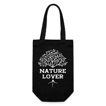 Nature Lovers Tree Nature Hiking Nature Conservation - Gift Bag for Bottles - black - Front
