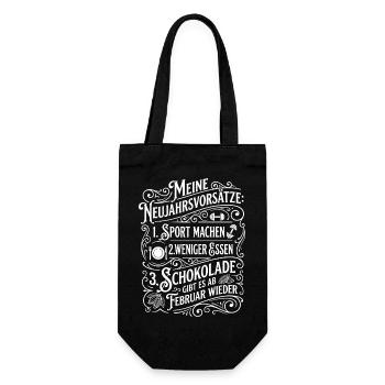 Résolutions du Nouvel An Humour : Sports & Chocolat - Sac à bouteille - noir - Devant
