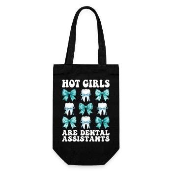 Girls Funny Dental Assistant Dentist - Gift Bag for Bottles - black - Front