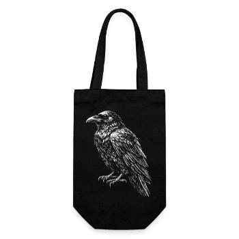 Raven Crest Monochrome Sketch - Gift Bag for Bottles - black - Front