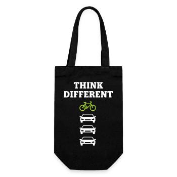 Think Different Bicycle - Eco Cycling Bike Design - Gift Bag for Bottles - black - Front