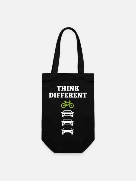 Think Different Fahrrad - Eco Cycling Bike Design - Geschenkbeutel für Flaschen - Schwarz