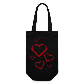 Valentine's Day, Valentine's Day, Valentine's Day - Gift Bag for Bottles - black - Front
