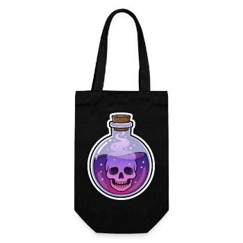 Purple Skull in Mystic Vial - Gift Bag for Bottles - black - Front