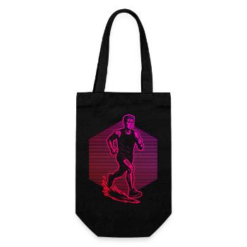 Running Illustration für Rennen - Geschenkbeutel für Flaschen - Schwarz - Vorne