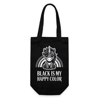 Black Unicorn Happy Color - Gift Bag for Bottles - black - Front