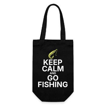Keep Calm and Go Fishing - Gift Bag for Bottles - black - Front