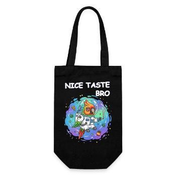 Space Weed Papagei - Geschenkbeutel für Flaschen - Schwarz - Vorne