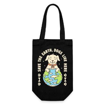 Save The Earth Dogs leben hier - Geschenkbeutel für Flaschen - Schwarz - Vorne