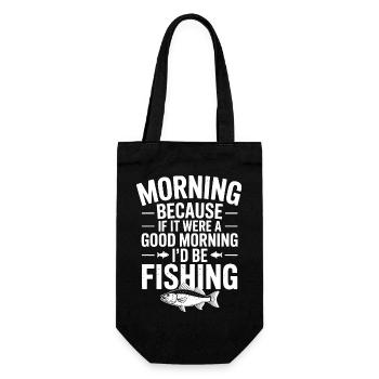 Citation de pêche matinale Tee - Sac à bouteille - noir - Devant