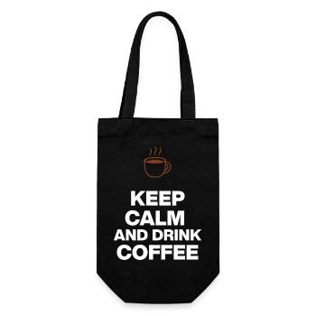 KEEP CALM AND DRINK COFFEE, NOTHING WORKS WITHOUT COFFEE - Gift Bag for Bottles - black - Front