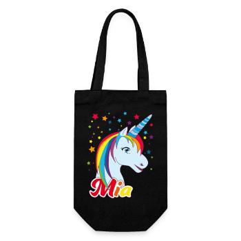 Mia , Mädchenname, Lieblingsname - Geschenkbeutel für Flaschen - Schwarz - Vorne