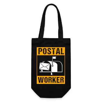Post Poststempel Postbote - Geschenkbeutel für Flaschen - Schwarz - Vorne