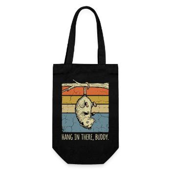 Opossum drôle, tiens bon, mon pote coucher de soleil rétro - Sac à bouteille - noir - Devant