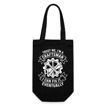 Vertrau mir, ich bin Handwerker - Geschenkbeutel für Flaschen - Schwarz - Vorne