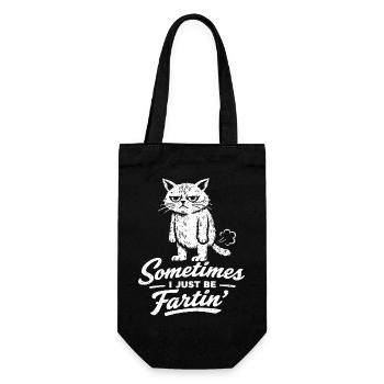 Sometimes I'm just a farting cat ( - Gift Bag for Bottles - black - Front