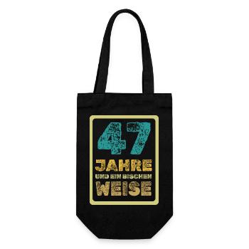 Weisheit 47 - Geschenkbeutel für Flaschen - Schwarz - Vorne