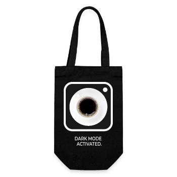 Dark Mode Activated Coffee Saying Design - Gift Bag for Bottles - black - Front