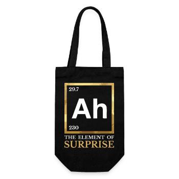 Ah – Das Überraschungselement – Humor-Chemie - Geschenkbeutel für Flaschen - Schwarz - Vorne
