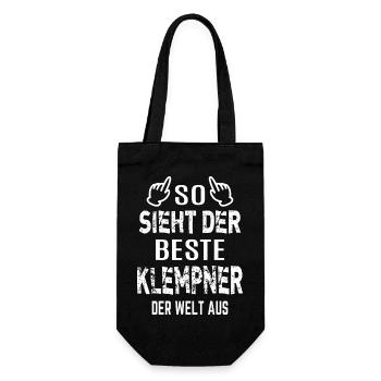 Klempner So sieht der beste Klempner der Welt aus - Geschenkbeutel für Flaschen - Schwarz - Vorne