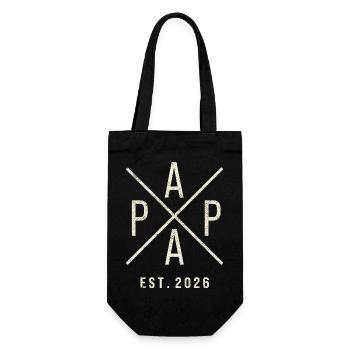 Papa Establisched 2026 Vintage Look - Gift Bag for Bottles - black - Front