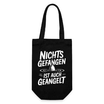 Angeln Humor Shirt - Geschenkbeutel für Flaschen - Schwarz - Vorne