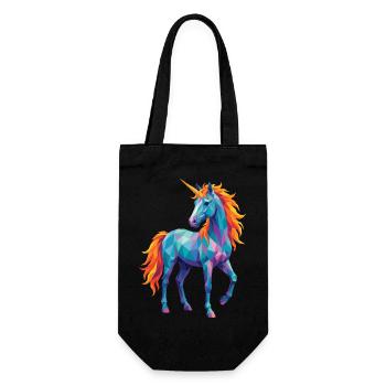 Licorne géométrique Pop Art Fantastique Coloré - Sac à bouteille - noir - Devant