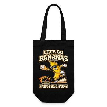 Let's Go Bananas Fastball Fury Baseball-Design - Geschenkbeutel für Flaschen - Schwarz - Vorne