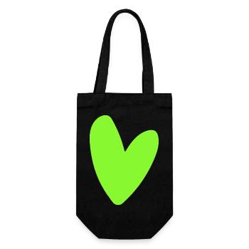 Neon-Grünes Herz-Icon Minimal retro style - Geschenkbeutel für Flaschen - Schwarz - Vorne