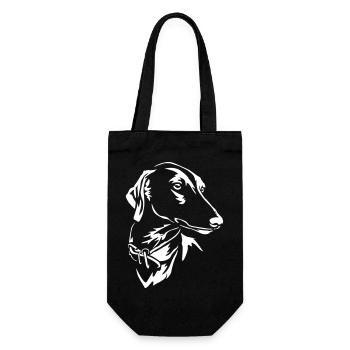 Azawakh Kopf "Black Edition" - Geschenkbeutel für Flaschen - Schwarz - Vorne