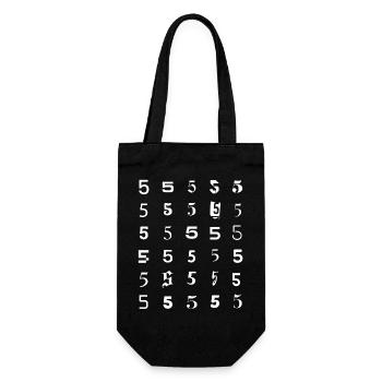 Number Five Grid Pattern - Gift Bag for Bottles - black - Front