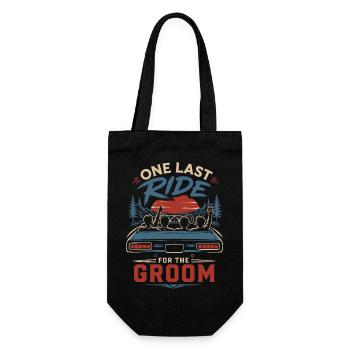One Last Ride For The Groom - Gift Bag for Bottles - black - Front