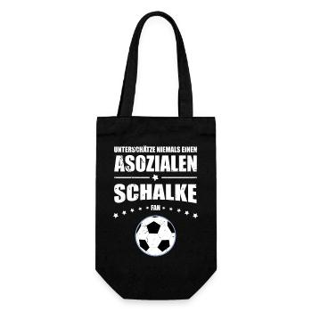 Asozialer Schalke Fan | Vintage Retro Edition - Geschenkbeutel für Flaschen - Schwarz - Vorne